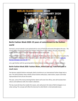 Berlin Fashion Week 2020: Berlin fashion week schedule, Venue & Dates