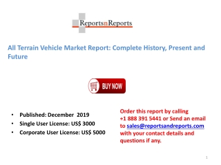 All Terrain Vehicle Market Insights 2019: Future Trends for Supply, Market size