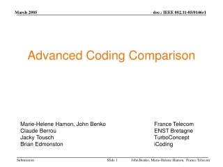 Advanced Coding Comparison