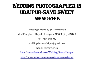 Wedding Photographer in Udaipur-Save Sweet memories