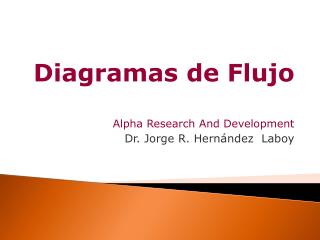 Diagramas de Flujo Alpha Research And Development Dr. Jorge R. Hernández Laboy