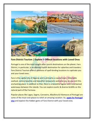 Faro District Tourism | Explore 5 Offbeat locations with Loved Ones