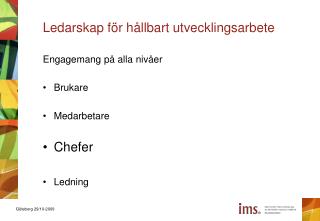 Ledarskap för hållbart utvecklingsarbete