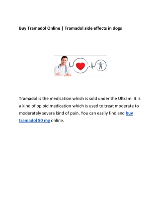 Buy Tramadol Online | Tramadol side effects in dogs