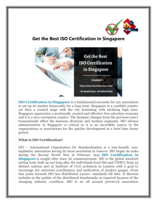 Get the Best ISO Certification in Singapore