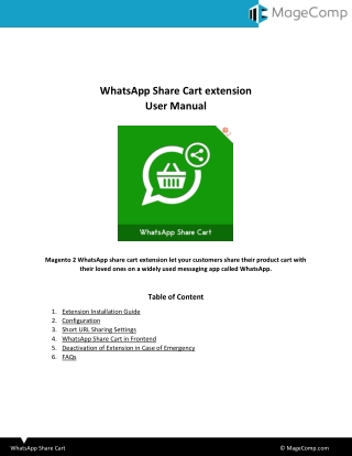 Magento 2 WhatsApp Share Cart Extension by MageComp