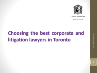 Choosing the best corporate and litigation lawyers in Toronto