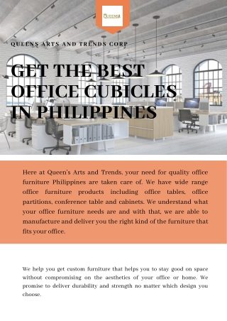 Get the Best And Affordable Office cubicles in Philippines