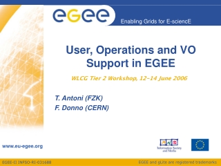 User, Operations and VO Support in EGEE