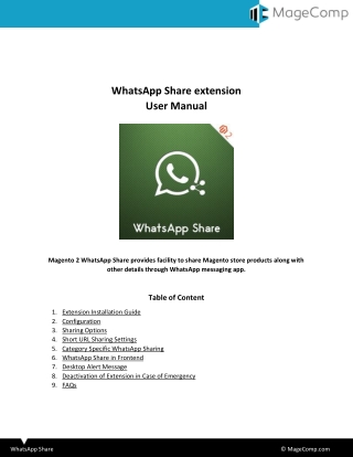 Magento 2 WhatsApp Share Extension by MageComp