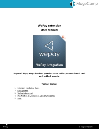 Magento 2 Wepay Payment Gateway Extension by MageComp