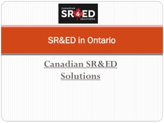 SR&ED in Ontario - Canadian SR&ED Solutions