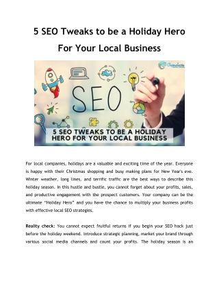 5 SEO Tweaks to be a Holiday Hero For Your Local Business