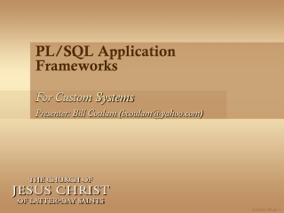 PL/SQL Application Frameworks