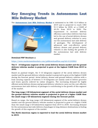 Key Emerging Trends in Autonomous Last Mile Delivery Market