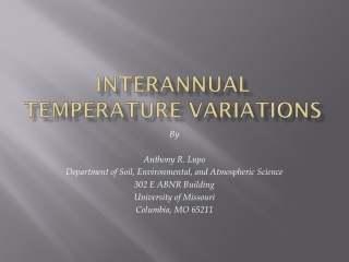 Interannual  Temperature Variations