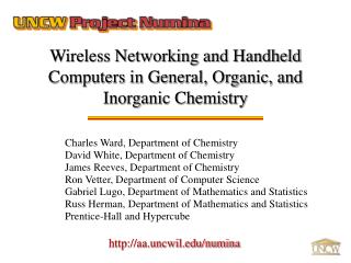 Wireless Networking and Handheld Computers in General, Organic, and Inorganic Chemistry