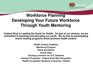 Workforce Planning Developing Your Future Workforce Through Youth Mentoring