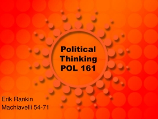 Political Thinking POL 161