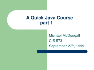 A Quick Java Course part 1