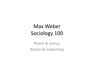 Max Weber Sociology 100