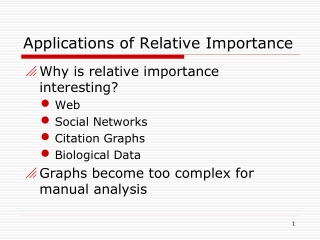 Applications of Relative Importance