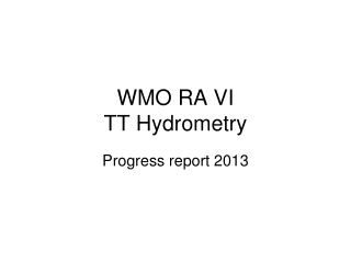 WMO RA VI TT Hydrometry