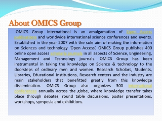 About OMICS Group