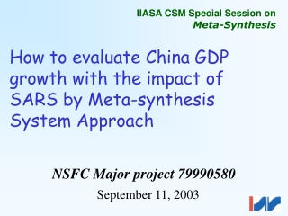 How to evaluate China GDP growth with the impact of SARS by Meta-synthesis System Approach