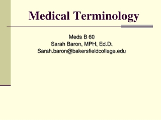 Medical Terminology