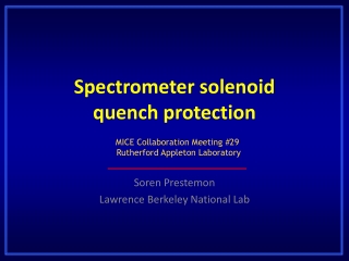 Spectrometer solenoid  quench protection