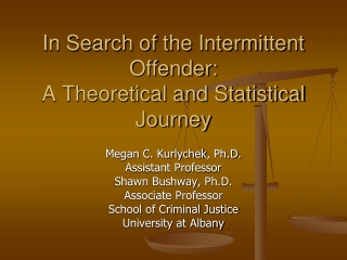 In Search of the Intermittent Offender:   A Theoretical and Statistical Journey