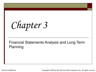 Financial Statements Analysis and Long-Term Planning