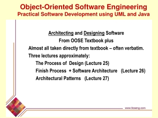 Object-Oriented Software Engineering Practical Software Development using UML and Java