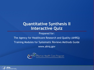 Quantitative Synthesis II Interactive Quiz