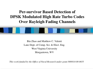 Per-survivor Based Detection of DPSK Modulated High Rate Turbo Codes Over Rayleigh Fading Channels