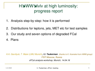 HWWlvlv  at high luminosity:  progress report