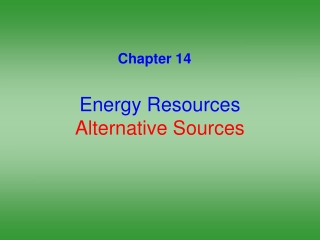 Energy Resources Alternative Sources