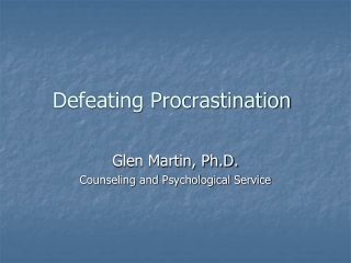 Defeating Procrastination