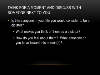 Think for a moment and discuss with someone next to you…