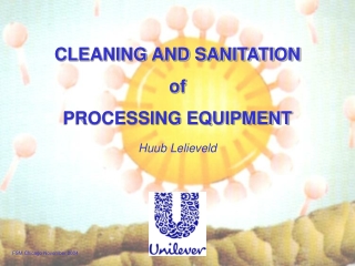 CLEANING AND SANITATION of PROCESSING EQUIPMENT