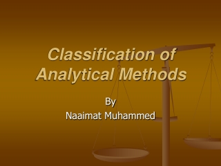 Classification of Analytical Methods