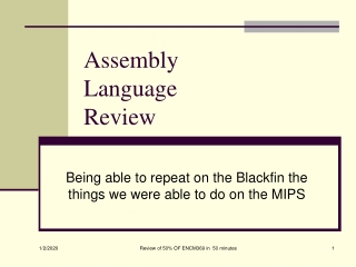 Assembly  Language  Review