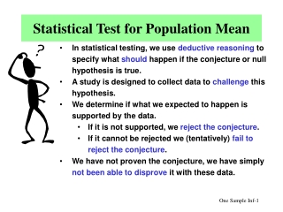 Statistical Test for Population Mean