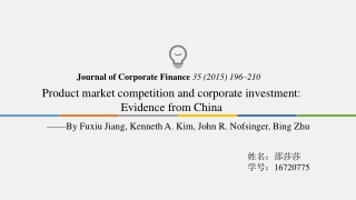 Product market competition and corporate investment:  Evidence  from China