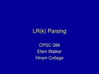 LR(k) Parsing