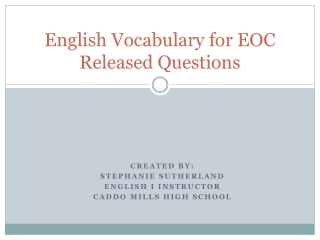 English Vocabulary for EOC Released Questions