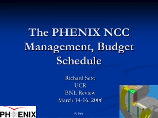 The PHENIX NCC Management, Budget Schedule