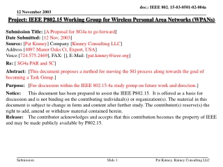 Project: IEEE P802.15 Working Group for Wireless Personal Area Networks (WPANs)