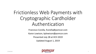 Frictionless Web Payments with Cryptographic Cardholder Authentication